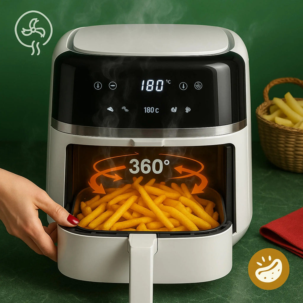 Air Fryer Fryer Free Fat 8L Fryer XXL 2500W 9 Programs Temperature Control 80-200 C Timer LED Display