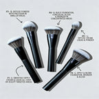 5-Piece Facial Makeup Brush Set: Foundation Brush, Powder Brush, Blush Brush, Concealer Brush, Contour Brush, Blending Brush.
