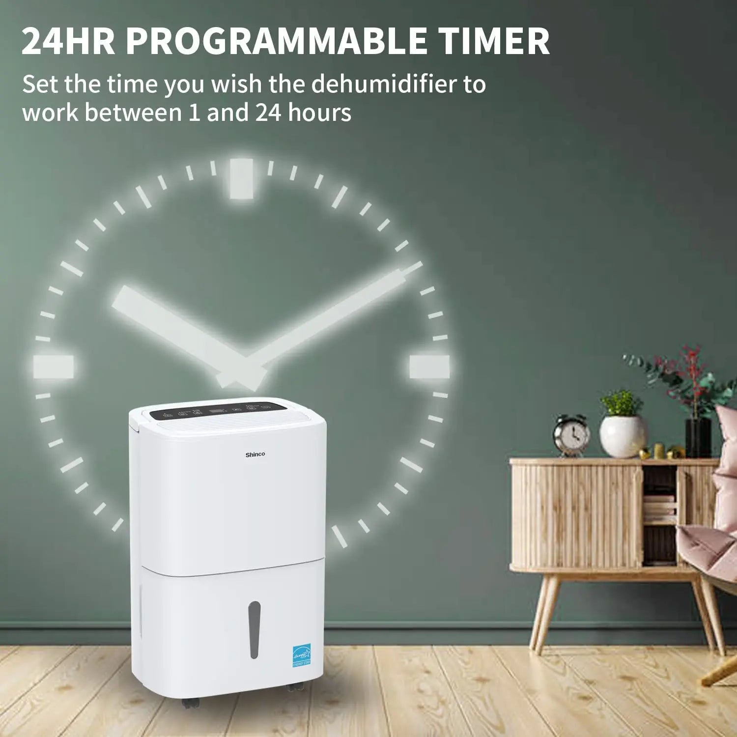 Shinco 150 Pints Energy Star Dehumidifier with WIFI for Large Spaces up to 7,000 Sq.Ft Built-in Pump, 1.85 Gallon Water Tank
