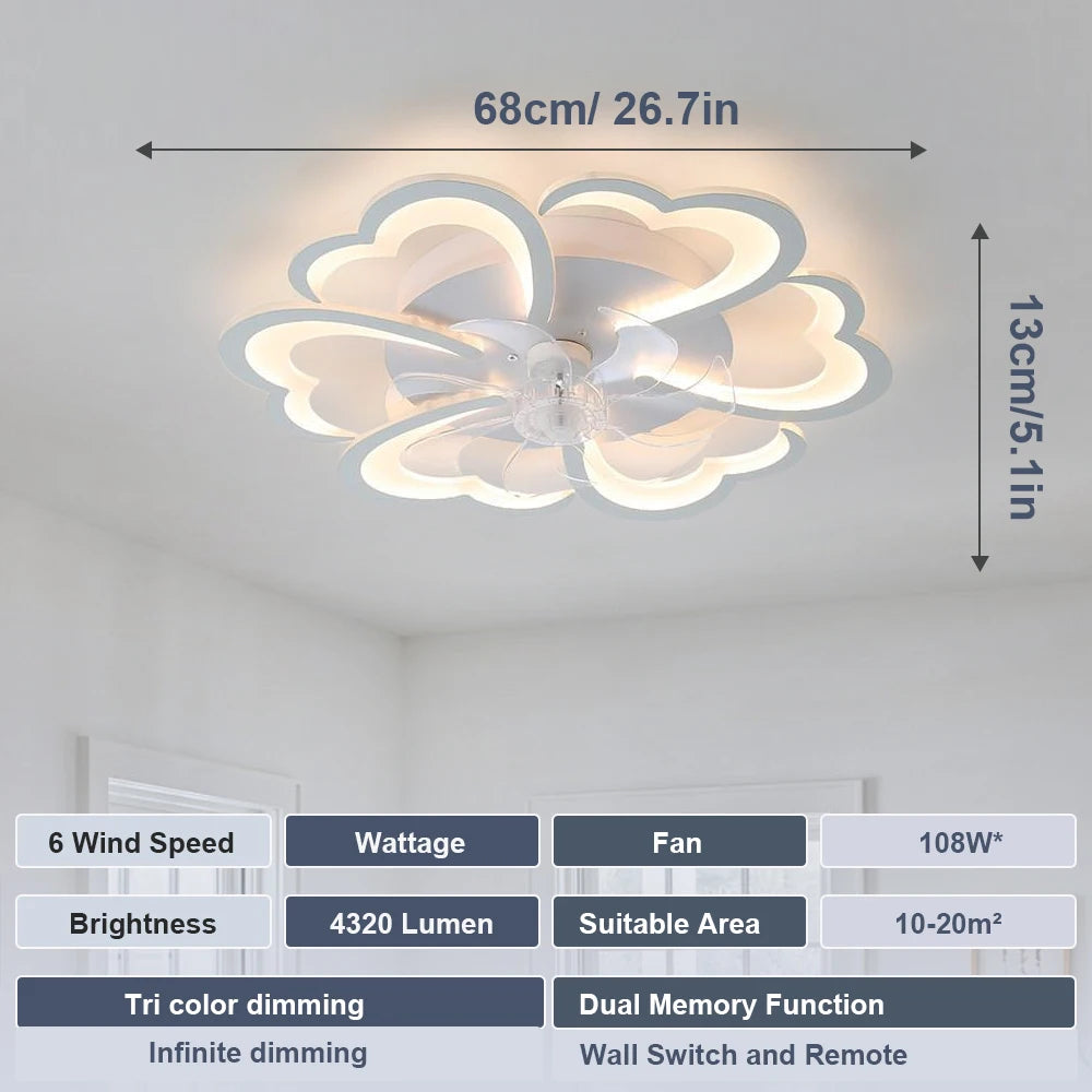 Modern Light Minimalist Living Room Ceiling Electric Fan Nordic Art Restaurant Ceiling Fan Lamps