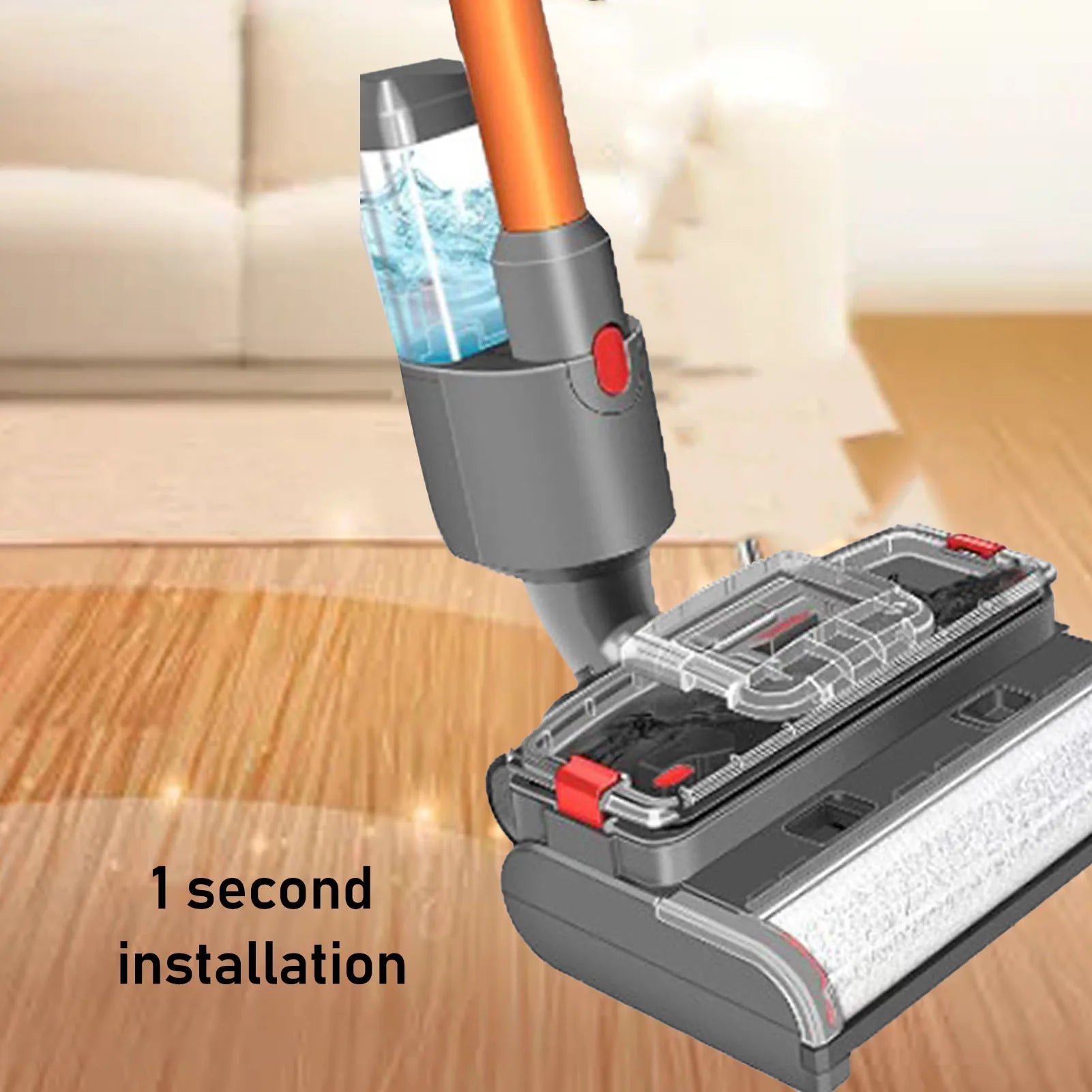 Vacuum Cleaner Mop Head ABS Electric Mop Head Powerful Suction Easy Disassembly Efficient Motor with Water  for Maintenance