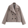 Women's Clothing 2026 Early Autumn New Versatile Double Breasted Large Lapel Design Short Suit Jacket