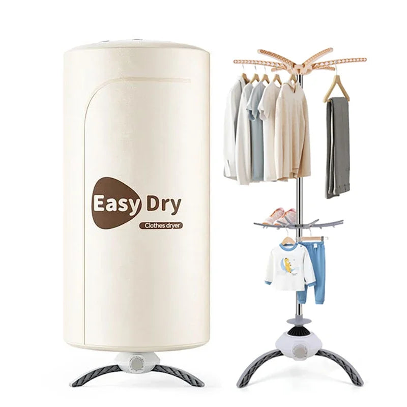 220V Electric Clothes Dryer Portable Drying Rack Warm Air Folding Drying Machine With Timing