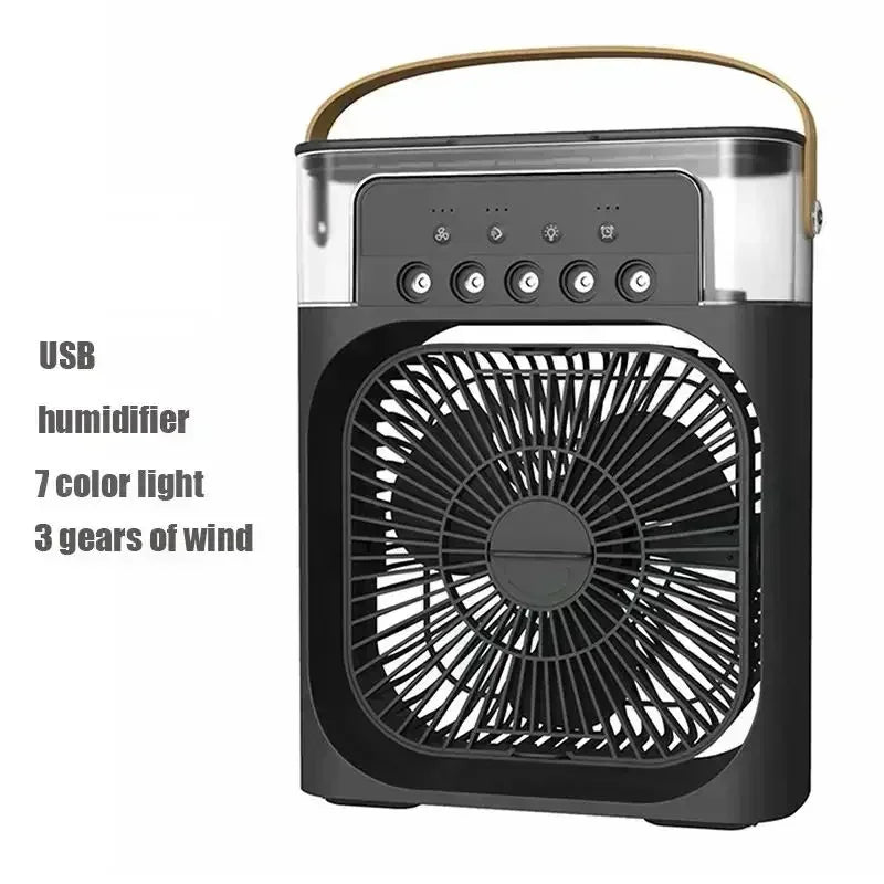 2026 Three In One Household Air Conditioner Small Air Cooler Portable Smallfan Household Night Humidifier LED Nightlight Fan