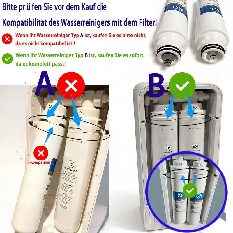 For Aqua global Mini Touch/Flexible touch/Zen&Pur Drinking Water Purifier Filter Element,CF+RO+ACF1 Compatible BulePro B04/B05