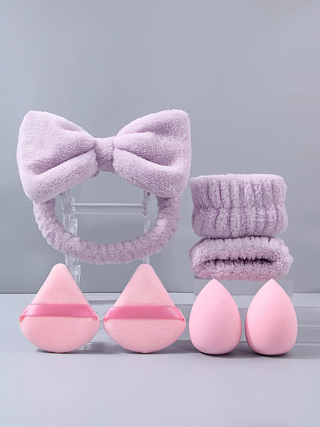 20Pcs Makeup Set Including Makeup Brushes, Beauty Sponges, Powder Puffs, Wrist Straps and Hair Band, Essential Beauty Care Tools
