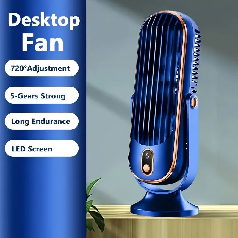 Small household  5-speed air-cooled fan, portable USB fan for office and camping