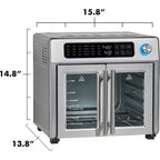 Large French Door Air Fryer Toaster Oven Combo, 24 Cooking Functions and Digital Controls, 7 Accessories In