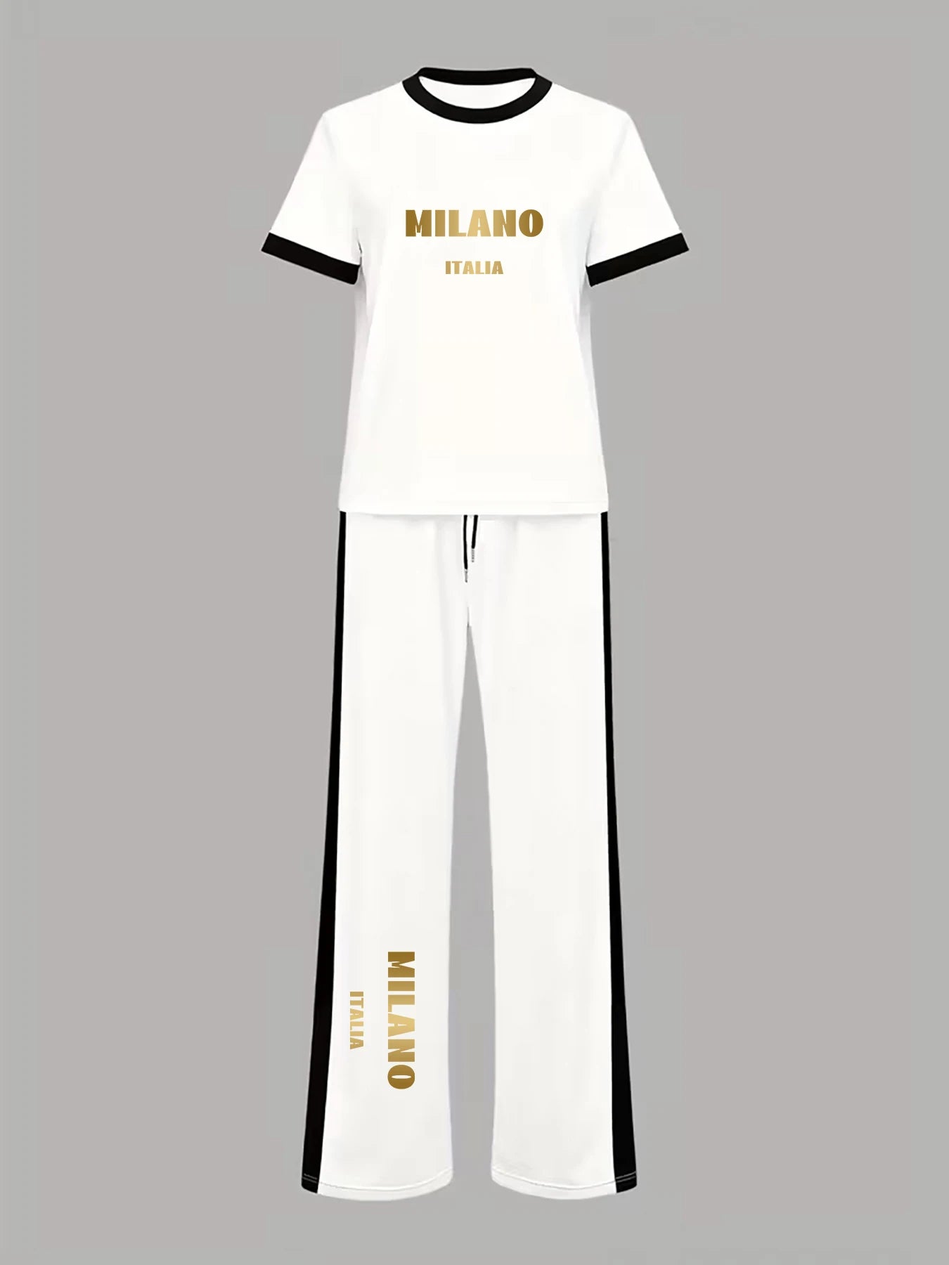Women's Suits, Short-Sleeved Tops and Pants for Spring and Summer, Casual Sports Two-Piece Outfits for Women