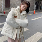 Cotton Clothing Women's 2025 Bread Clothing Short Cotton Clothing Autumn Winter Jacket Thickened Hooded Light and Warm