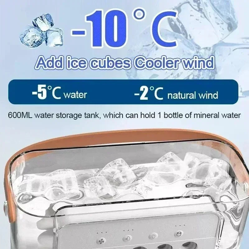 2026 Three In One Household Air Conditioner Small Air Cooler Portable Smallfan Household Night Humidifier LED Nightlight Fan