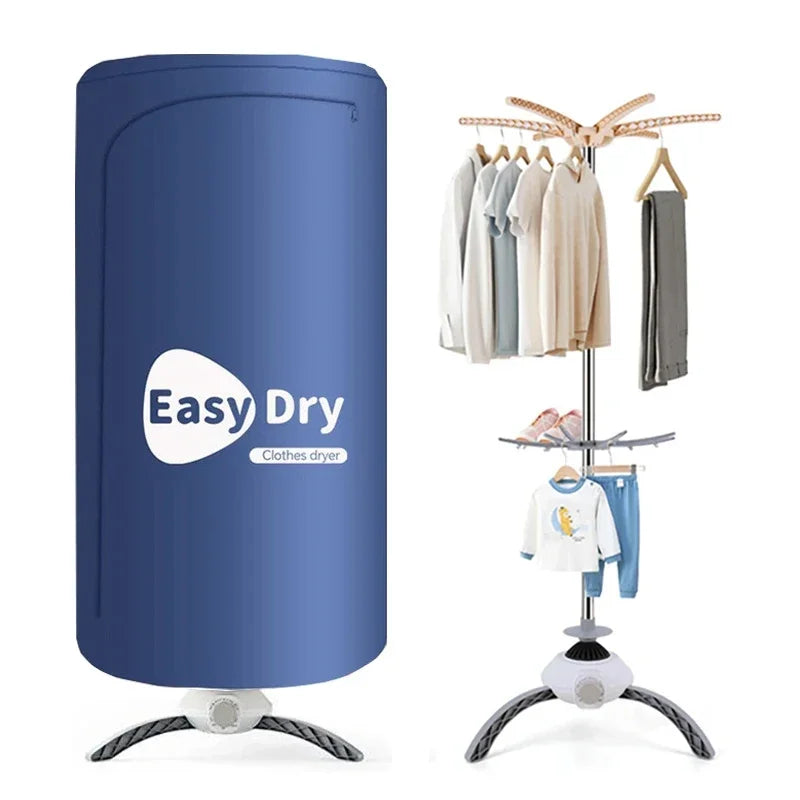 220V Electric Clothes Dryer Portable Drying Rack Warm Air Folding Drying Machine With Timing