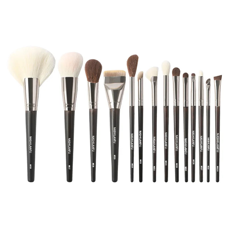 Makeup Brush Set 14PCS Soft Face Eye Cosmetic Brushes with Travel Pouch for Powder Blush Contour Foundation Eyeshadow Beauty Kit