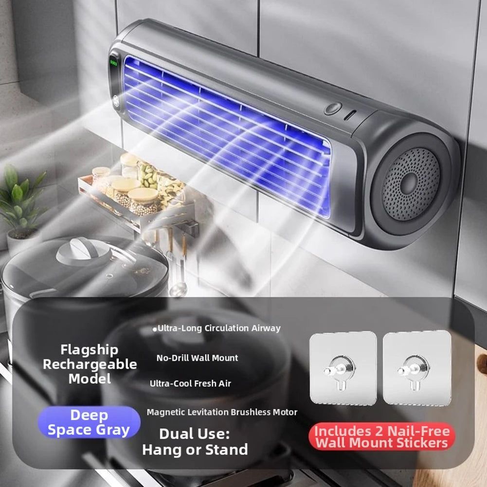 Small Household Fans,Wall Mounted Fan For Kitchen No Drill,Portable Personal-Fan For Cooling,Airs Circulator Fan For Small Room