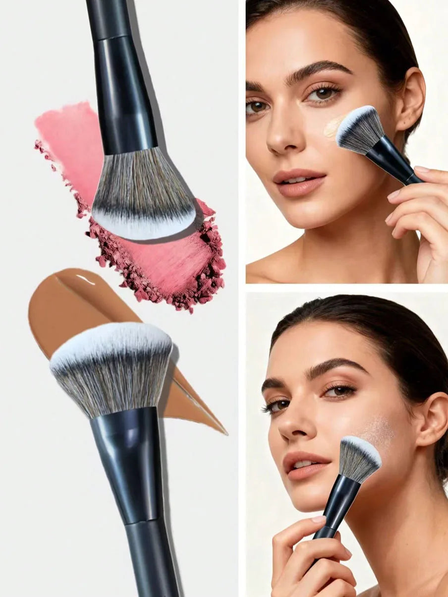 5-Piece Facial Makeup Brush Set: Foundation Brush, Powder Brush, Blush Brush, Concealer Brush, Contour Brush, Blending Brush.