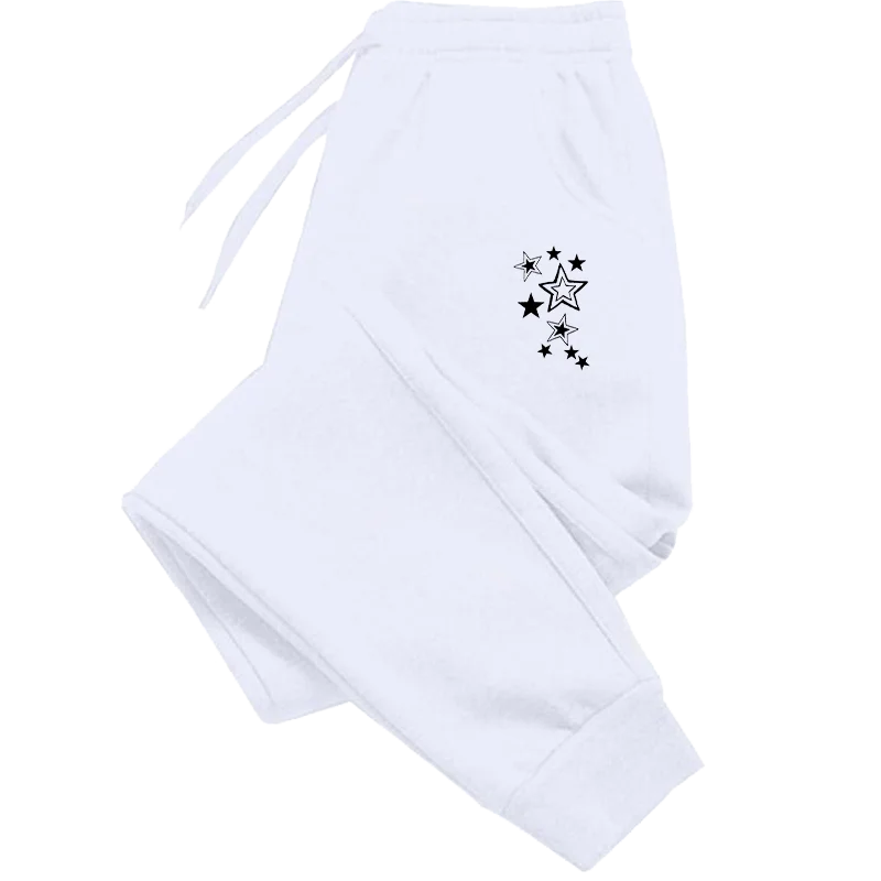 Clothes for Women Stars Print Pant Slacks Woman Clothing White Pants Women's Training Pants Trousers Womens Sweatpants Summer