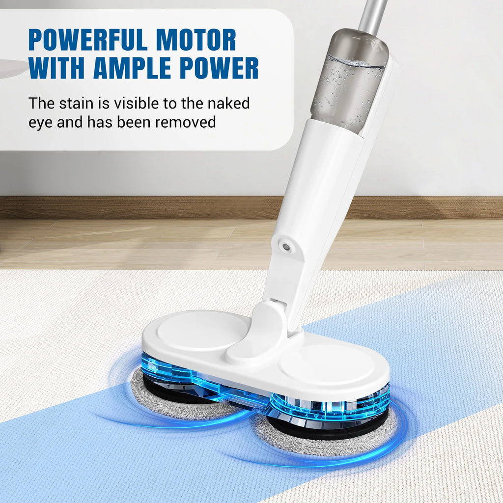 Electric Mop Cordless 200ml Water Tank Dry and Wet Floor Cleaner Spin Mop Spray Function Mop for Wiping Scrubbing Polishing