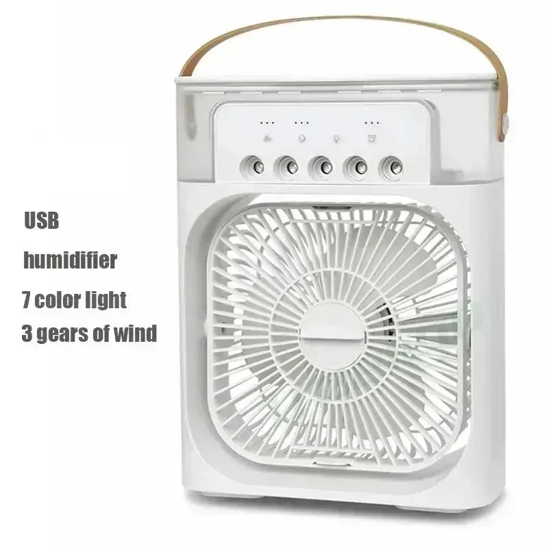 2026 Three In One Household Air Conditioner Small Air Cooler Portable Smallfan Household Night Humidifier LED Nightlight Fan