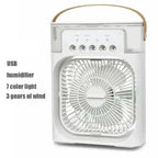 2026 Three In One Household Air Conditioner Small Air Cooler Portable Smallfan Household Night Humidifier LED Nightlight Fan