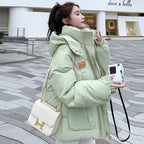 Cotton Clothing Women's 2025 Bread Clothing Short Cotton Clothing Autumn Winter Jacket Thickened Hooded Light and Warm