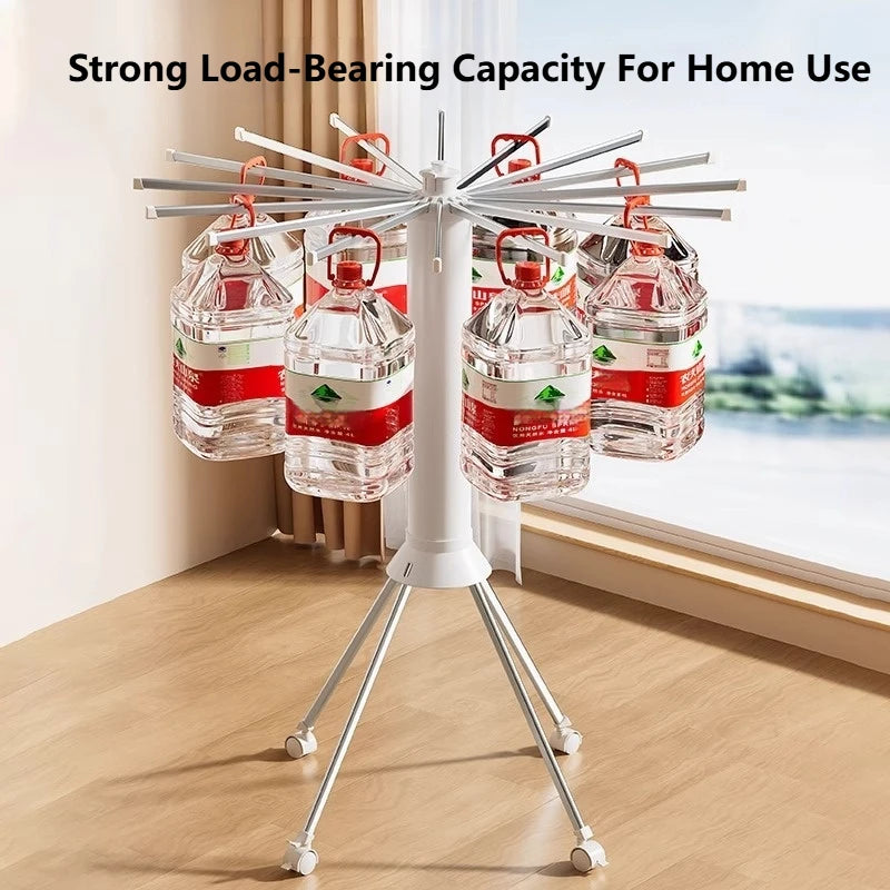Foldable Clothes Drying Rack Octopus Type Floor Standing Balcony Clothes Drying Portable Rotating Drying Rod Clothes Dryer