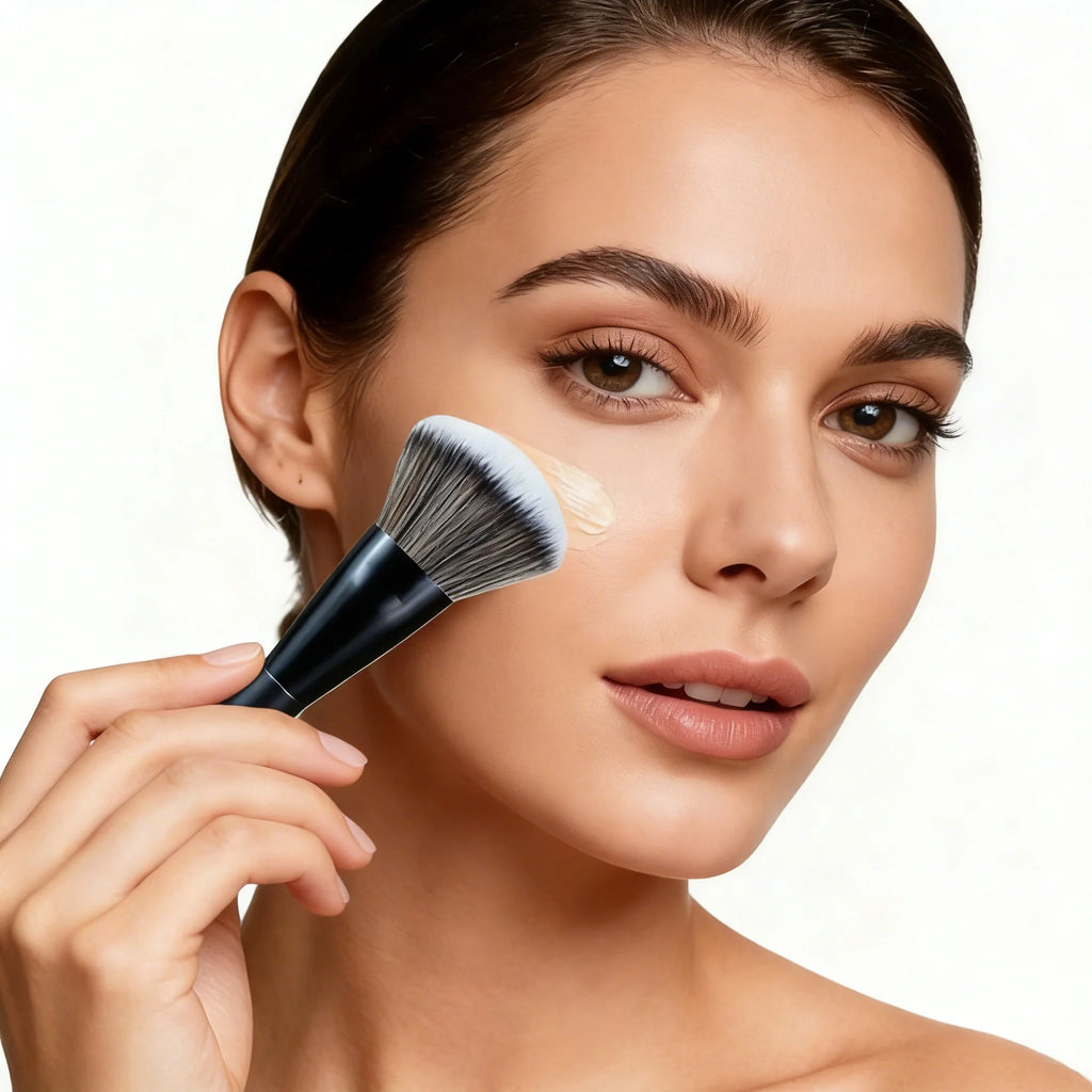 5-Piece Facial Makeup Brush Set: Foundation Brush, Powder Brush, Blush Brush, Concealer Brush, Contour Brush, Blending Brush.