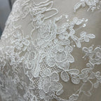 New trendy sequined tulle embroidery, suitable for wedding dress fabrics, custom-made women's clothing fabrics