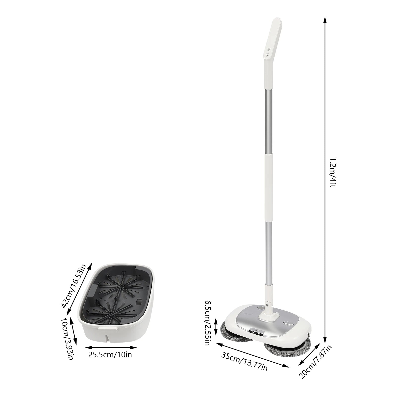 Electric Mop with Cleaning Bucket, Flexible Cordless Power Spin Mop, Low Noise Electric Mop Cleaner Set