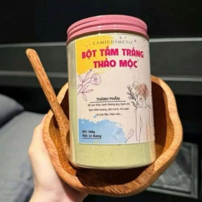 Bot Tam Trang Thao Moc 500g/bottle Natural Beauty Powder For Skin Glow Brightening Exfoliating Body Scrub Evens Skin Tone