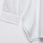 CH Woman's clothing - White vertical striped long-sleeved shirt - Buttoned neckline - With golden logo details