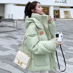 Cotton Clothing Women's 2025 Bread Clothing Short Cotton Clothing Autumn Winter Jacket Thickened Hooded Light and Warm