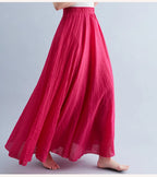 Fashion Clothes Women Clothing Skirts Vintage Y2k Elegant Streetwear Bohemian Cotton Linen Casual Vestido De Festa Long Skirt