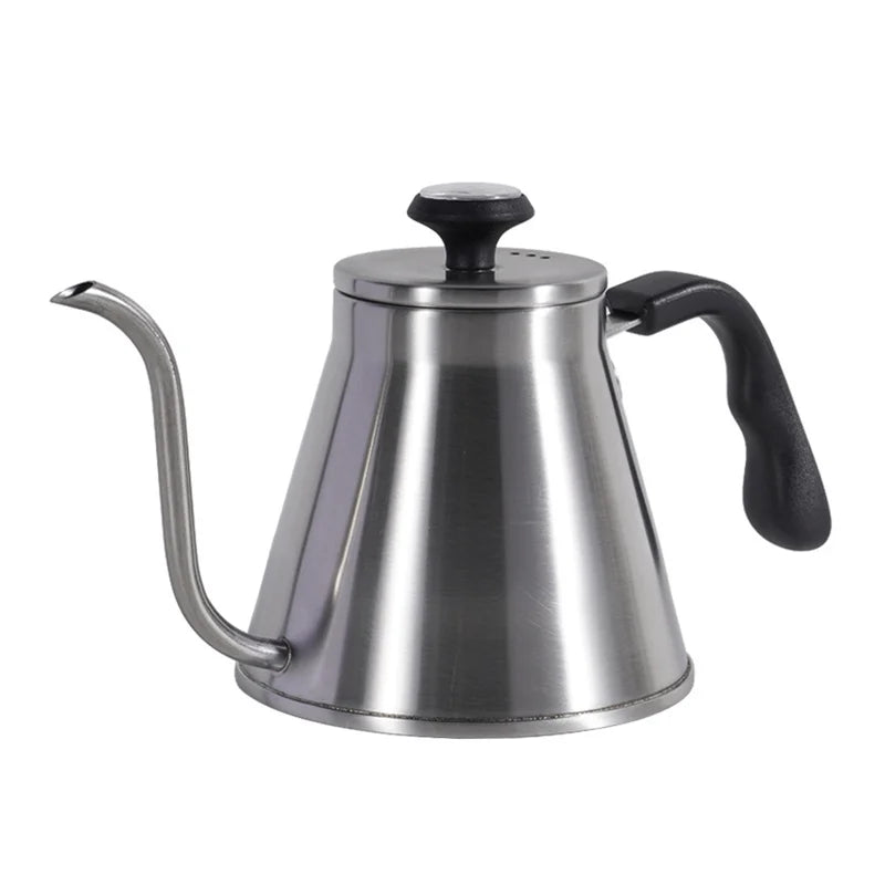 Stainless Steel Gooseneck Kettle Fit Induction Cooker/Gas Stoves Hand Drip Coffee Kettle with Thermometer Coffee Pot 1.2L