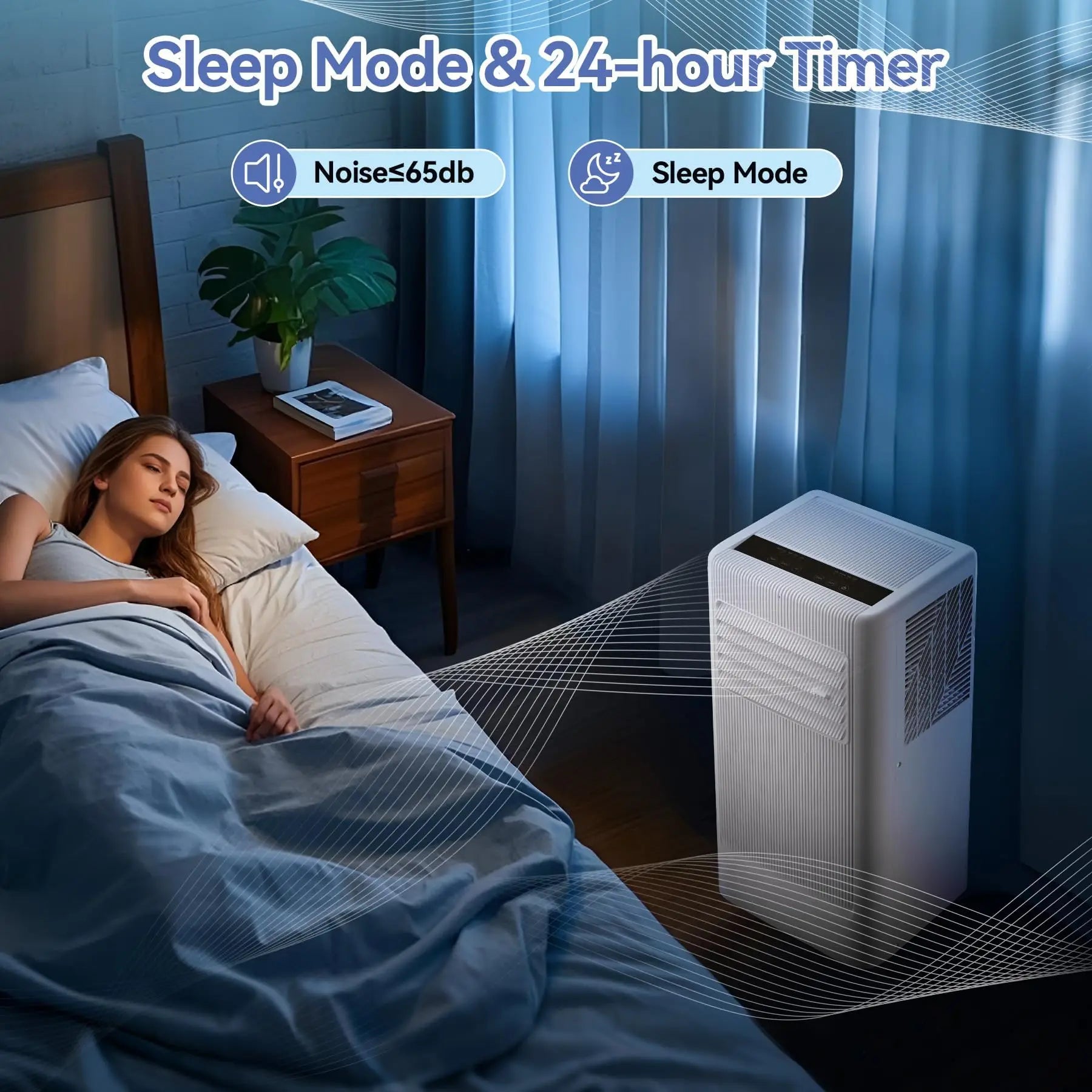 10000 BTU Portable Air Conditioner, 3-In-1 Standing AC Unit With Remote Control and Window Kit, Quiet Room Air Conditioner With Dehumidifier, for Home Office Dorms, Up to 560 Sq. Ft. White