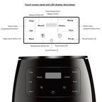 6L Air Fryer Multi-functional Intelligent Touch Screen Oven Large Capacity Electro Mechanical  Deep Fryer for Home  Airfryer