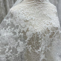 New trendy sequined tulle embroidery, suitable for wedding dress fabrics, custom-made women's clothing fabrics