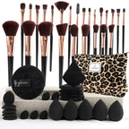 47 piece set of beauty tools, small fragrance makeup bag, makeup brush set, portable toiletry, travel, powder puff, makeup