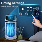 Portable USB-chargable silent small air conditioner, small mini household air cooler fan with light-emitting diodes