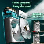 2026 Three In One Household Air Conditioner Small Air Cooler Portable Smallfan Household Night Humidifier LED Nightlight Fan