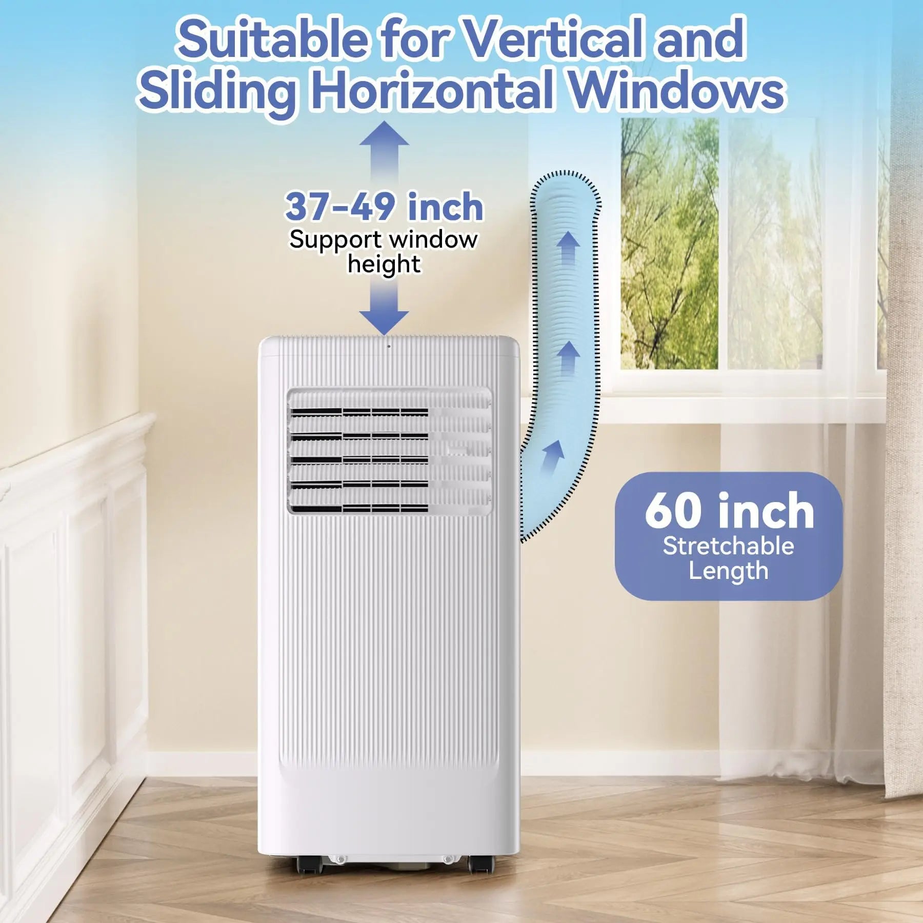 10000 BTU Portable Air Conditioner, 3-In-1 Standing AC Unit With Remote Control and Window Kit, Quiet Room Air Conditioner With Dehumidifier, for Home Office Dorms, Up to 560 Sq. Ft. White