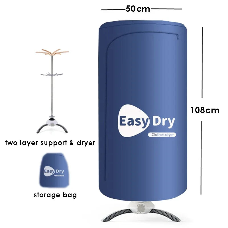 220V Electric Clothes Dryer Portable Drying Rack Warm Air Folding Drying Machine With Timing