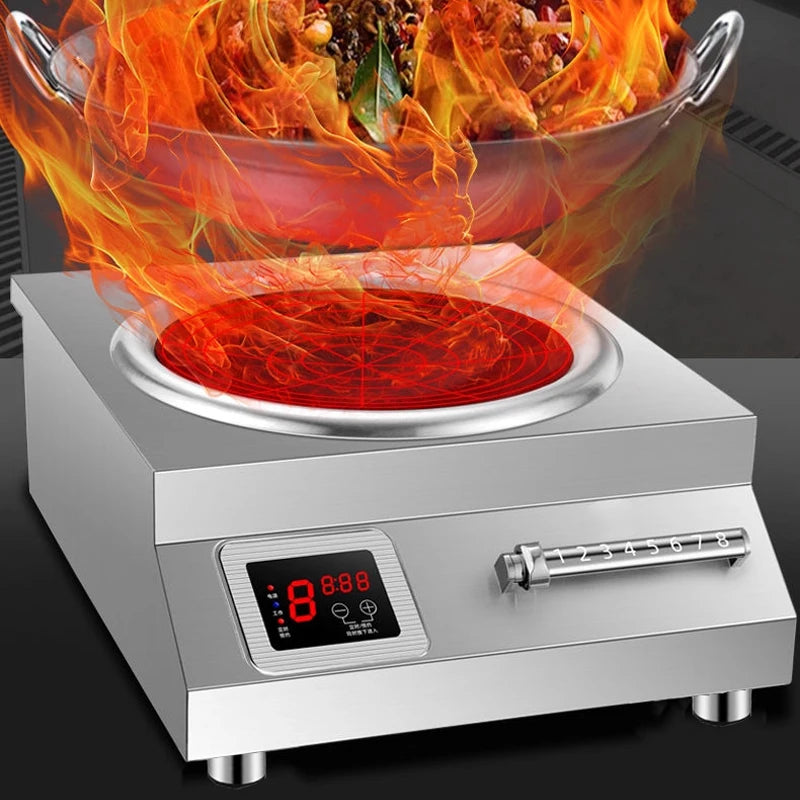 5000W/6000W High-power commercial induction cooker, Concave surface, high-power adjustment, A must-have for restaurants