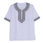 Ethnic Clothing Cotton Silk Short Sleeved Men's And Women's Loose T-Shirt Couple's Traditional Top