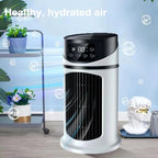 Portable USB-chargable silent small air conditioner, small mini household air cooler fan with light-emitting diodes