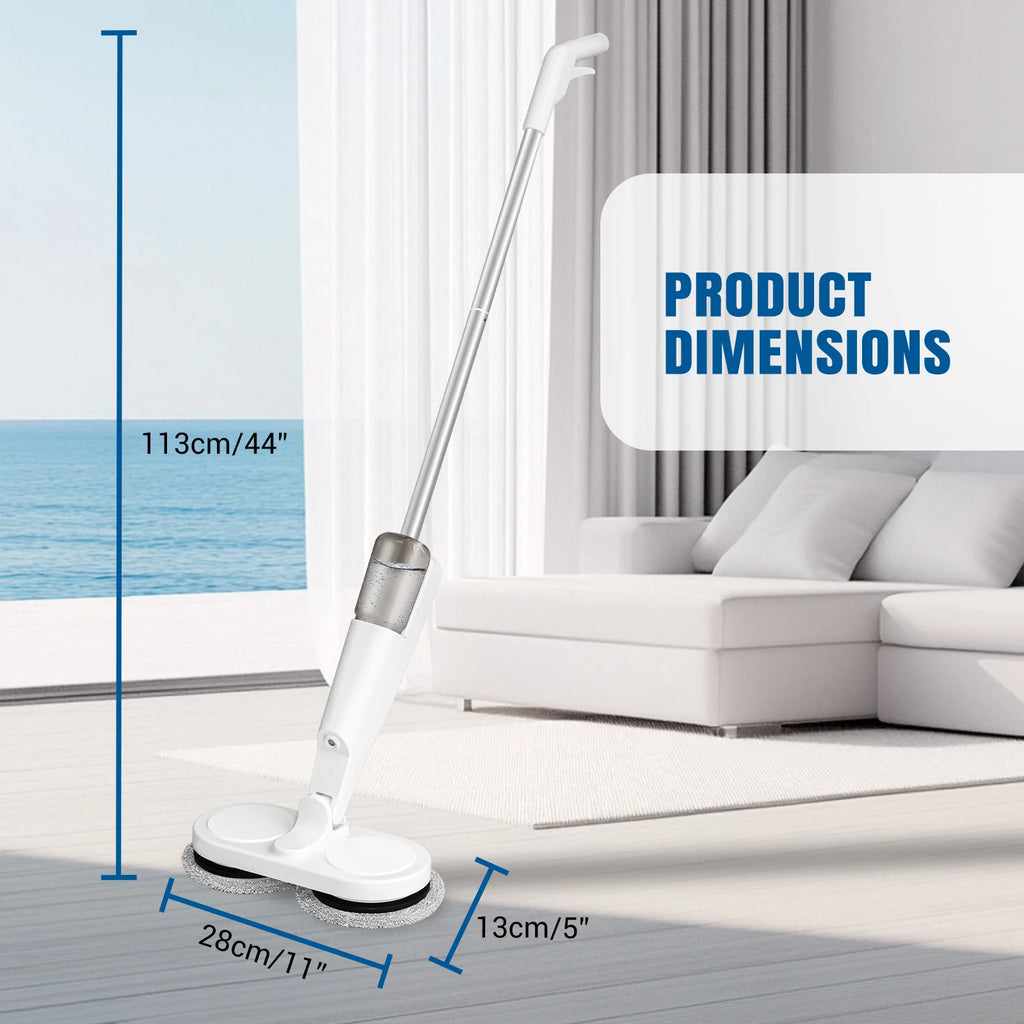 Electric Mop Cordless 200ml Water Tank Dry and Wet Floor Cleaner Spin Mop Spray Function Mop for Wiping Scrubbing Polishing