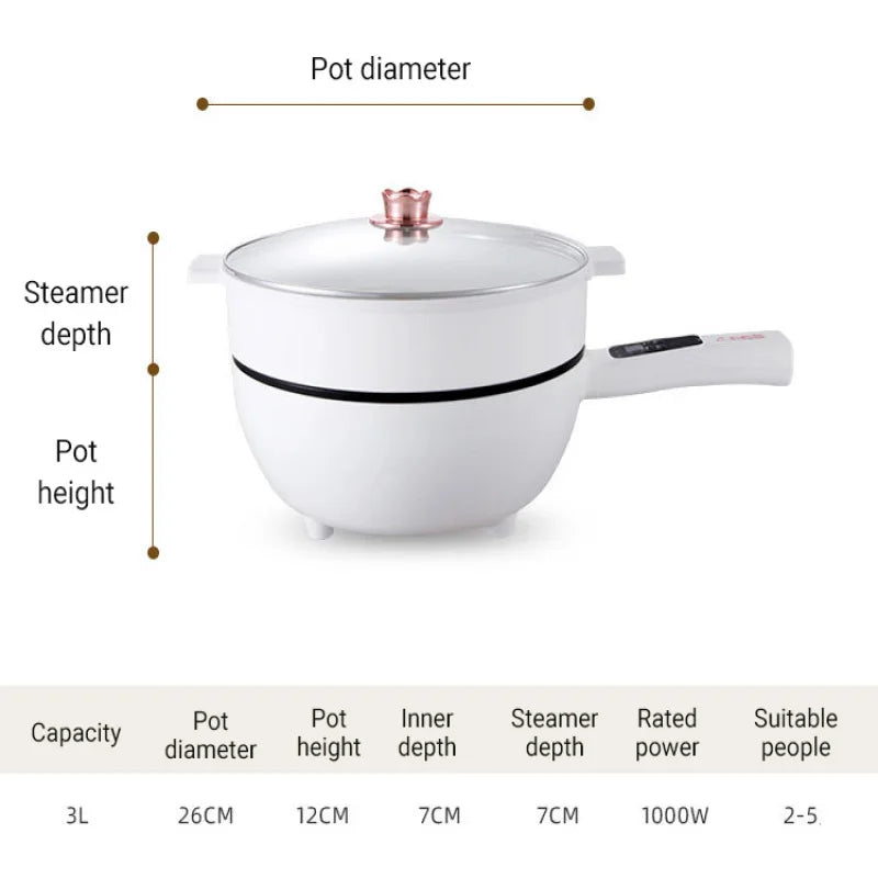 Multifunction Electric Cookers Single/Double Layer 1-2 People Household Non-stick Pan Hot Pot Rice Cooker Cooking Appliances