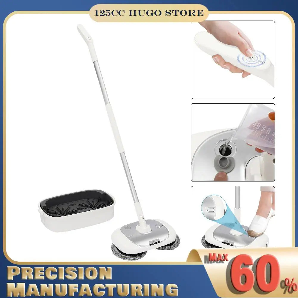 Electric Mop with Cleaning Bucket, Flexible Cordless Power Spin Mop, Low Noise Electric Mop Cleaner Set