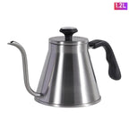 Stainless Steel Gooseneck Kettle Fit Induction Cooker/Gas Stoves Hand Drip Coffee Kettle with Thermometer Coffee Pot 1.2L