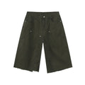 Men's Clothing | Tooling Logging Rough Edge Pure Cotton Loose and Simple Seven-point Denim Casual Pants