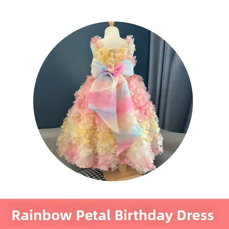 Rainbow Princ Skirt Girls Birthday Dr Fairy T Princ Dr Spring Summer New Arrival Children's Clothing